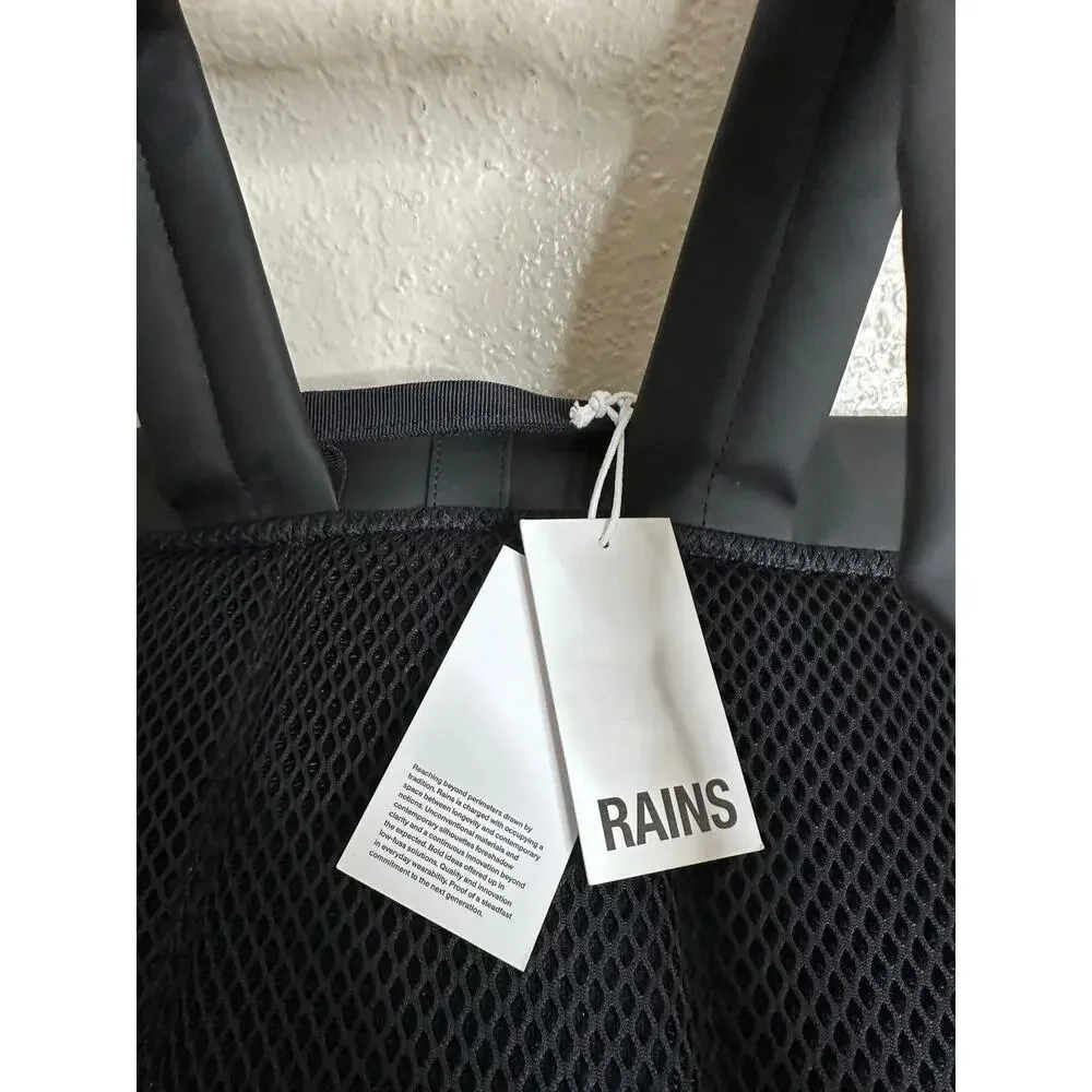 Rains Rolltap Rucksack Backpack Waterproof Black NWT